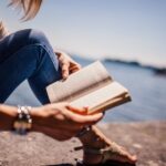 SR outside reading in sun