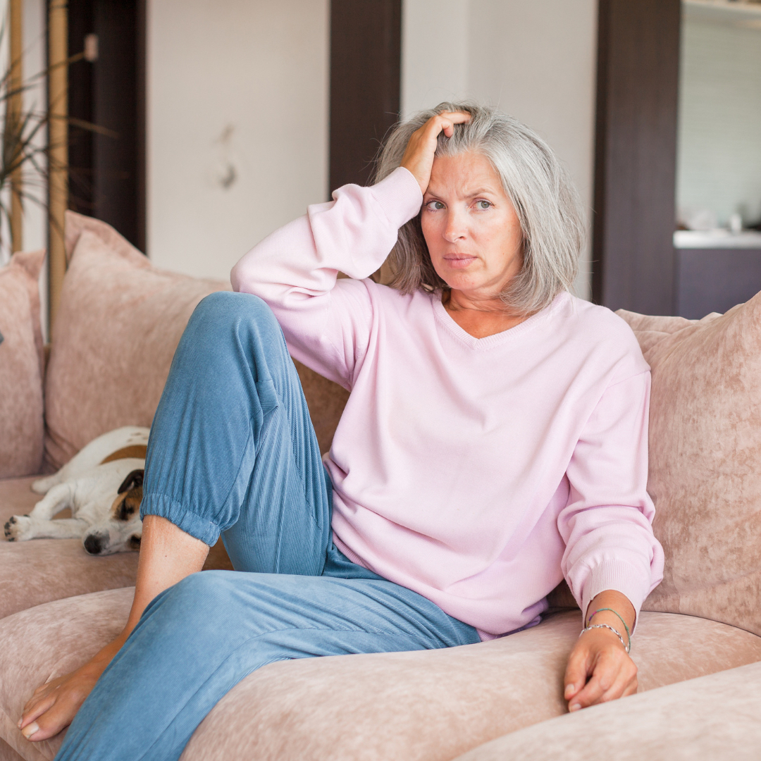SG Health lady on couch